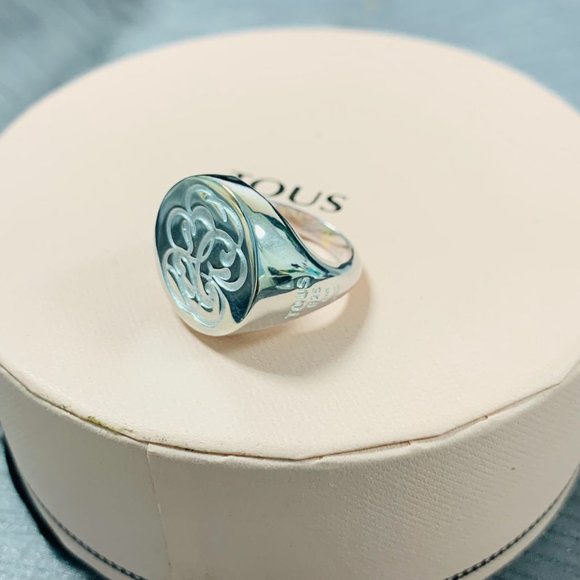 TOUS Ring Silver Rubric Ring Women Jewelry 925 Sterling Sliver 56# - Picture 7 of 10